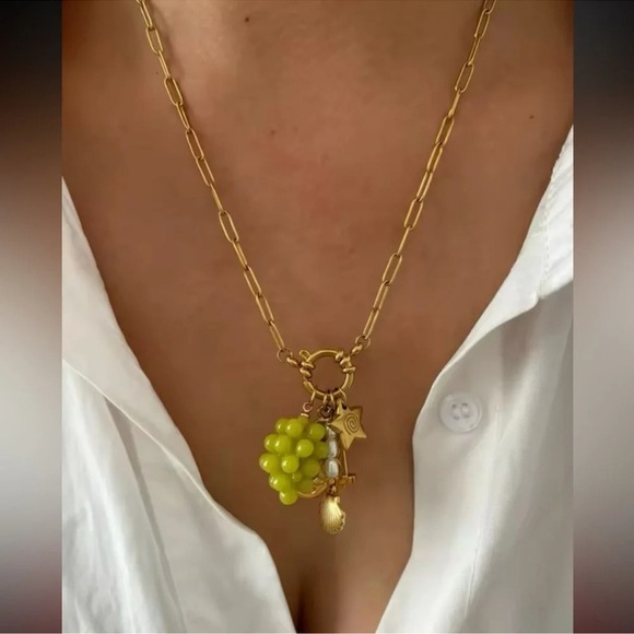 Fiesta Gold Chain Sharm Necklace - Picture 2 of 4